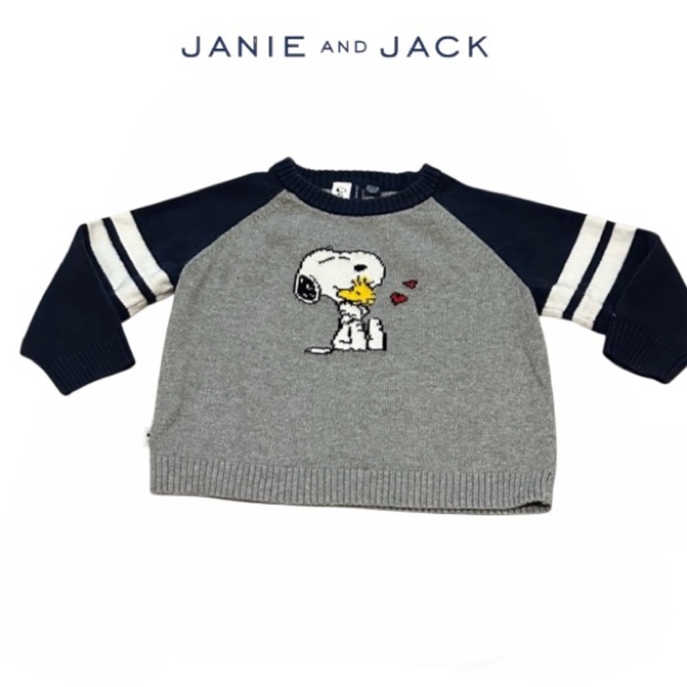 🛍️SALE🛍️ Janie and Jack Sweater PEANUTS™ Snoopy And Woodstock Sweater - Picture 2 of 6
